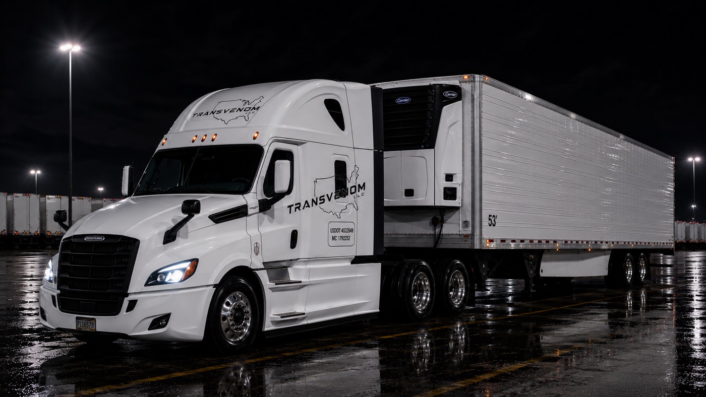 White refrigerated reefer trailer